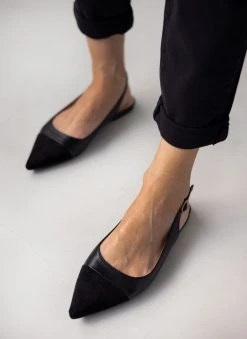 The Fashion Project Μπαλαρίνες μυτερές με λουράκι - Μαύρο