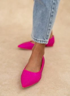 The Fashion Project Μπαλαρίνες μυτερές με Strass - Φούξια