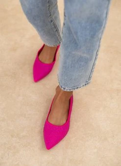 The Fashion Project Μπαλαρίνες μυτερές με Strass - Φούξια -The Fashion Project κατάστημα mpalarines muteres me strass 107258 n3xx