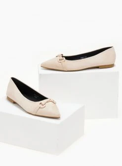 The Fashion Project Μπαλαρίνες μυτερές με σχέδιο - Μπεζ -The Fashion Project κατάστημα mpalarines muteres me sxedio 106631 55yk