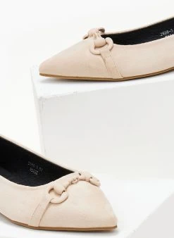 The Fashion Project Μπαλαρίνες μυτερές με σχέδιο - Μπεζ -The Fashion Project κατάστημα mpalarines muteres me sxedio 106631 7k87