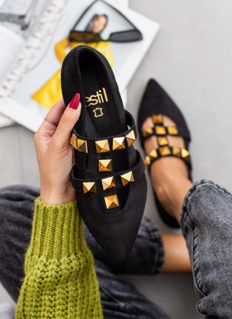 Μπαλαρίνες μυτερές με τρουκς Estil - Μαύρο 8 Μπαλαρίνες μυτερές με τρουκς Estil - Μαύρο - Image 8