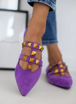 Μπαλαρίνες μυτερές με τρουκς Estil - Μωβ -The Fashion Project κατάστημα mpalarines muteres me trouks estil 108944 49z7