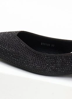 The Fashion Project Μπαλαρίνες μυτερές σατέν με Lace Up δέσιμο - Μαύρο -The Fashion Project κατάστημα mpalarines muteres saten me lace up desimo 106504 fjir