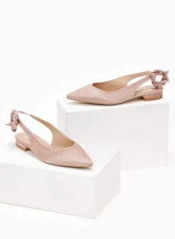 The Fashion Project Μπαλαρίνες μυτερές σατέν με Lace Up δέσιμο - Χαλκός -The Fashion Project κατάστημα mpalarines muteres saten me lace up desimo 106505 5i9i