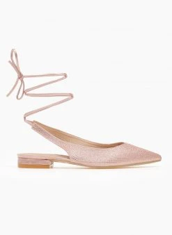 The Fashion Project Μπαλαρίνες μυτερές σατέν με Lace Up δέσιμο - Χαλκός -The Fashion Project κατάστημα mpalarines muteres saten me lace up desimo 106505 oobk