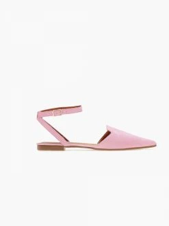 The Fashion Project Μπαλαρίνες Suede με Lace Up δέσιμο - Ροζ