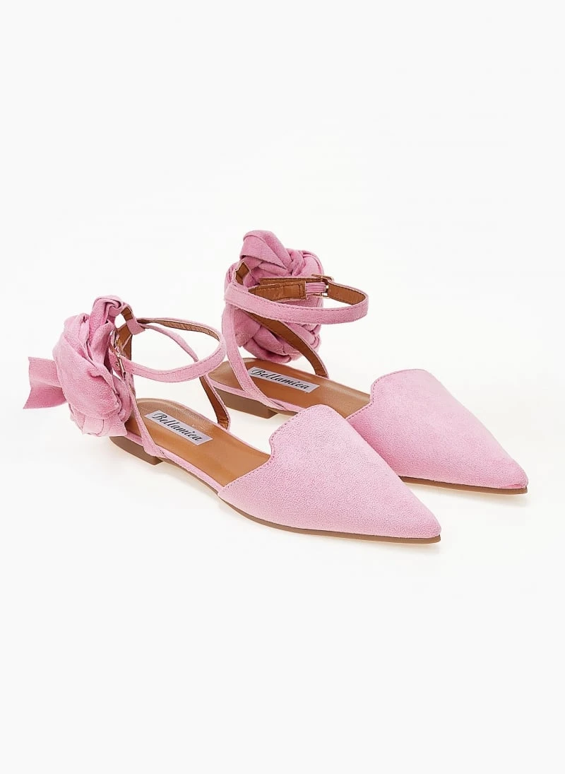 The Fashion Project Μπαλαρίνες Suede με Lace Up δέσιμο - Ροζ 7 The Fashion Project Μπαλαρίνες Suede με Lace Up δέσιμο - Ροζ - Image 7