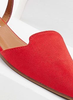 The Fashion Project Μπαλαρίνες Suede με Lace Up δέσιμο - Κόκκινο -The Fashion Project κατάστημα mpalarines suede me lace up desimo 103384 m9w3