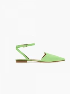 The Fashion Project Μπαλαρίνες Suede με Lace Up δέσιμο - Λαχανί