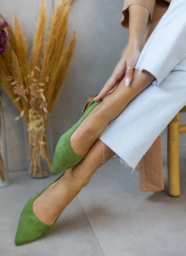 Xti Footwear Μπαλαρίνες Suede με μεταλλικό τακούνι Xti 141065 - Πράσινο 1 Xti Footwear Μπαλαρίνες Suede με μεταλλικό τακούνι Xti 141065 - Πράσινο