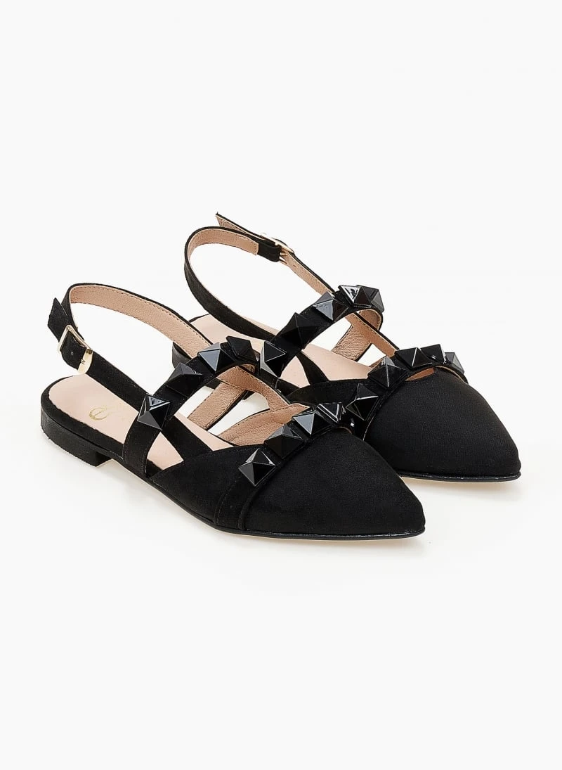 Μπαλαρίνες Suede μυτερές με τρουκς Estil - Μαύρο 5 Μπαλαρίνες Suede μυτερές με τρουκς Estil - Μαύρο - Image 5