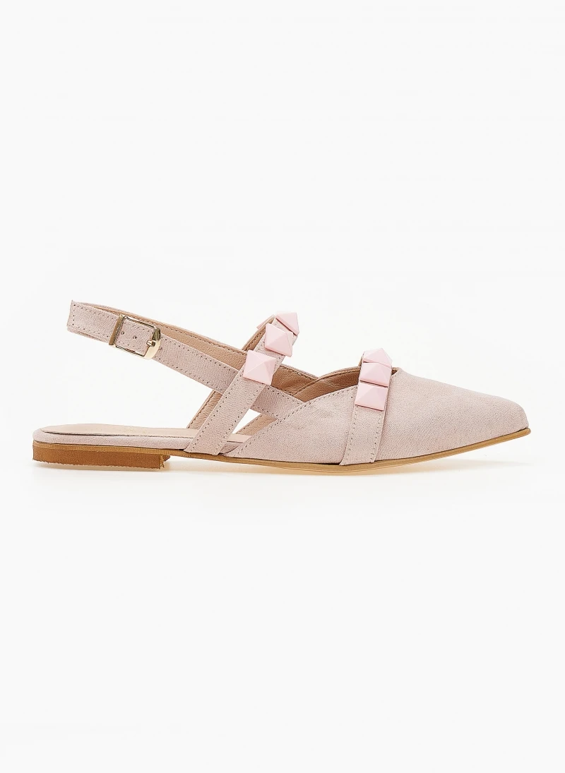 Μπαλαρίνες Suede μυτερές με τρουκς Estil - Nude 2 Μπαλαρίνες Suede μυτερές με τρουκς Estil - Nude - Image 2