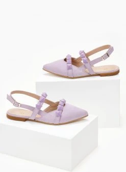 Μπαλαρίνες Suede μυτερές με τρουκς Estil - Λιλά -The Fashion Project κατάστημα mpalarines suede muteres me trouks 103820 yp9g