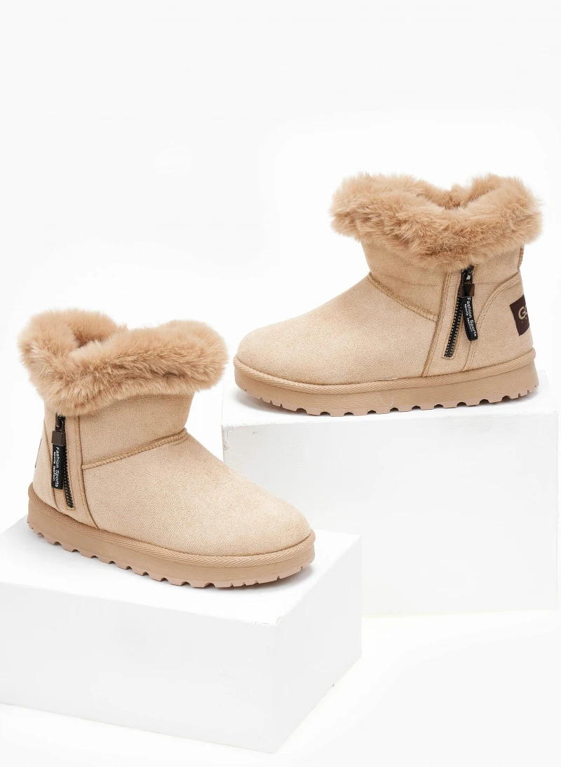 The Fashion Project Μποτάκια με γούνα και φερμουάρ - Κάμελ 6 The Fashion Project Μποτάκια με γούνα και φερμουάρ - Κάμελ - Image 6