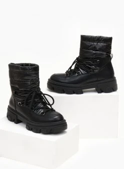 The Fashion Project Μποτάκια φουσκωτά με Chunky σόλα - Μαύρο -The Fashion Project κατάστημα mpotakia apres ski me kapitone ufasma 107207 41p1