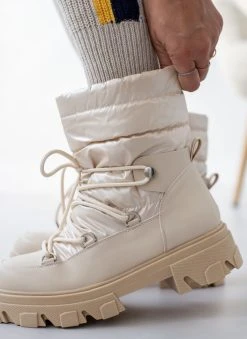 The Fashion Project Μποτάκια φουσκωτά με Chunky σόλα - Μπεζ -The Fashion Project κατάστημα mpotakia apres ski me kapitone ufasma 107208 43pf