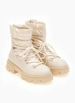 The Fashion Project Μποτάκια φουσκωτά με Chunky σόλα - Μπεζ -The Fashion Project κατάστημα mpotakia apres ski me kapitone ufasma 107208 885r