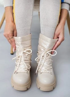 The Fashion Project Μποτάκια φουσκωτά με Chunky σόλα - Μπεζ