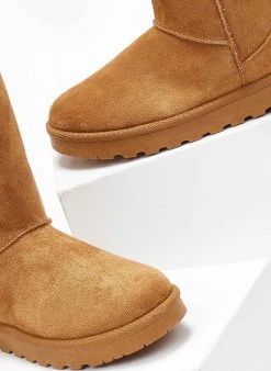 The Fashion Project Μποτάκια με γούνα - Κάμελ -The Fashion Project κατάστημα mpotakia apres ski me sunthetiki gouna 108223 lzdj