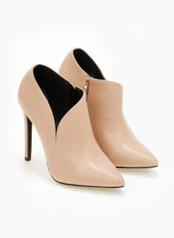 The Fashion Project Μποτάκια αστραγάλου με ασύμμετρο σχέδιο - Μπεζ -The Fashion Project κατάστημα mpotakia astragalou me asummetro sxedio 105756 zejj