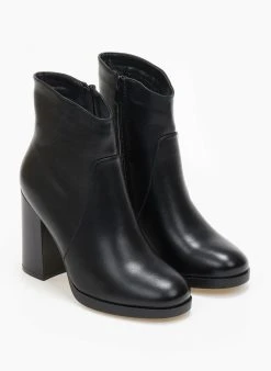 The Fashion Project Μποτάκια αστραγάλου με ασύμμετρο τελείωμα - Μαύρο -The Fashion Project κατάστημα mpotakia astragalou me asummetro teleiwma 108879 1ehh