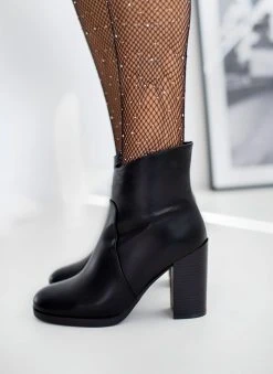 The Fashion Project Μποτάκια αστραγάλου με ασύμμετρο τελείωμα - Μαύρο -The Fashion Project κατάστημα mpotakia astragalou me asummetro teleiwma 108879 lfn5