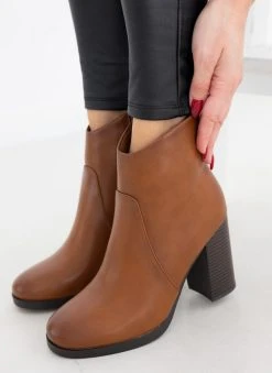 The Fashion Project Μποτάκια αστραγάλου με ασύμμετρο τελείωμα - Ταμπά -The Fashion Project κατάστημα mpotakia astragalou me asummetro teleiwma 108880 k95s