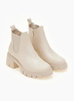 The Fashion Project Μποτάκια αστραγάλου με Chunky σόλα - Μπεζ -The Fashion Project κατάστημα mpotakia astragalou me chunky sola 106093 kgi9