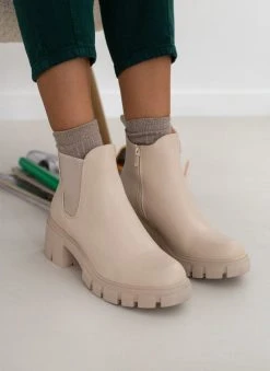 The Fashion Project Μποτάκια αστραγάλου με Chunky σόλα - Μπεζ