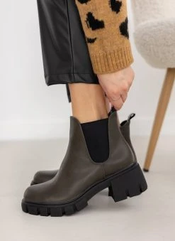 The Fashion Project Μποτάκια αστραγάλου με Chunky σόλα - Λαδί -The Fashion Project κατάστημα mpotakia astragalou me chunky sola 106094 07jp