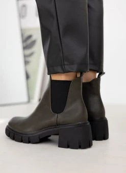 The Fashion Project Μποτάκια αστραγάλου με Chunky σόλα - Λαδί -The Fashion Project κατάστημα mpotakia astragalou me chunky sola 106094 2roi