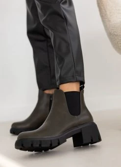 The Fashion Project Μποτάκια αστραγάλου με Chunky σόλα - Λαδί