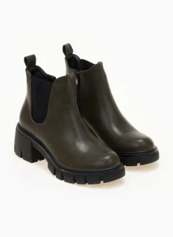 The Fashion Project Μποτάκια αστραγάλου με Chunky σόλα - Λαδί -The Fashion Project κατάστημα mpotakia astragalou me chunky sola 106094 uwp7