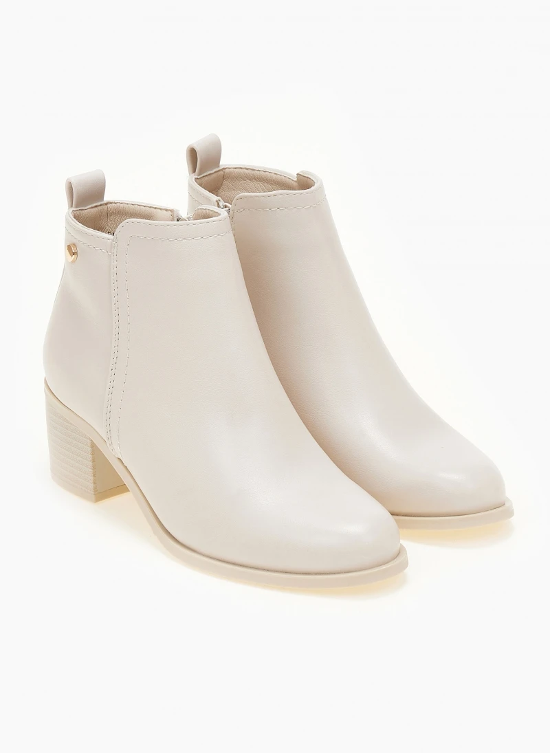 The Fashion Project Μποτάκια αστραγάλου με εξωτερική ραφή - Μπεζ 5 The Fashion Project Μποτάκια αστραγάλου με εξωτερική ραφή - Μπεζ - Image 5