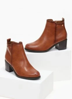 The Fashion Project Μποτάκια αστραγάλου με εξωτερική ραφή - Ταμπά -The Fashion Project κατάστημα mpotakia astragalou me ekswteriki rafi 106154 6d3x