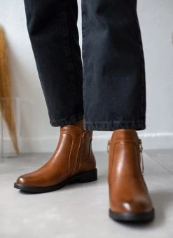 The Fashion Project Μποτάκια αστραγάλου με εξωτερικό φερμουάρ - Ταμπά -The Fashion Project κατάστημα mpotakia astragalou me ekswteriko fermouar 105834 0zee