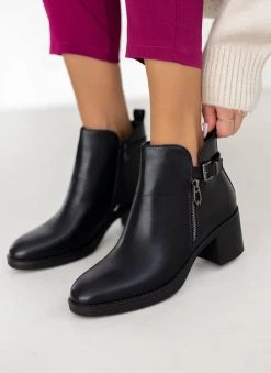 The Fashion Project Μποτάκια αστραγάλου με εξωτερικό φερμουάρ - Μαύρο