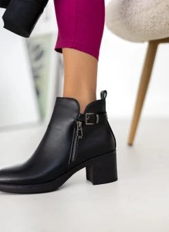 The Fashion Project Μποτάκια αστραγάλου με εξωτερικό φερμουάρ - Μαύρο -The Fashion Project κατάστημα mpotakia astragalou me ekswteriko fermouar 105899 ki24