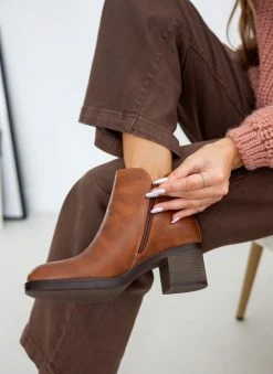The Fashion Project Μποτάκια αστραγάλου με εξωτερικό φερμουάρ - Ταμπά -The Fashion Project κατάστημα mpotakia astragalou me ekswteriko fermouar 105900 cbyf