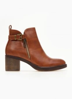 The Fashion Project Μποτάκια αστραγάλου με εξωτερικό φερμουάρ - Ταμπά -The Fashion Project κατάστημα mpotakia astragalou me ekswteriko fermouar 105900 xj2b