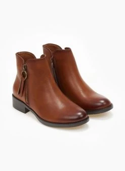 The Fashion Project Μποτάκια αστραγάλου με εξωτερικό φερμουάρ - Ταμπά -The Fashion Project κατάστημα mpotakia astragalou me ekswteriko fermouar 108465 740f