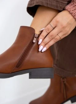 The Fashion Project Μποτάκια αστραγάλου με εξωτερικό φερμουάρ - Ταμπά -The Fashion Project κατάστημα mpotakia astragalou me ekswteriko fermouar 108465 ufir