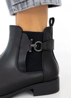 The Fashion Project Μποτάκια αστραγάλου με λάστιχο - Μαύρο -The Fashion Project κατάστημα mpotakia astragalou me lastixo 108456 txkb