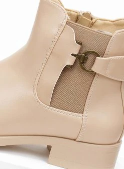 The Fashion Project Μποτάκια αστραγάλου με λάστιχο - Μπεζ -The Fashion Project κατάστημα mpotakia astragalou me lastixo 108457 0utx