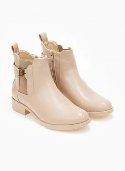 The Fashion Project Μποτάκια αστραγάλου με λάστιχο - Μπεζ -The Fashion Project κατάστημα mpotakia astragalou me lastixo 108457 uvh1