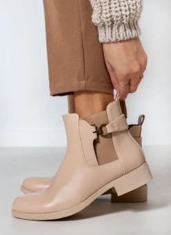 The Fashion Project Μποτάκια αστραγάλου με λάστιχο - Μπεζ