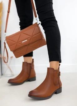 The Fashion Project Μποτάκια αστραγάλου με λάστιχο - Κάμελ -The Fashion Project κατάστημα mpotakia astragalou me lastixo 108458 5a4o