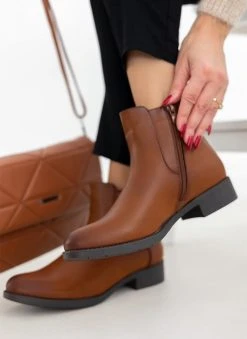 The Fashion Project Μποτάκια αστραγάλου με λάστιχο - Κάμελ -The Fashion Project κατάστημα mpotakia astragalou me lastixo 108458 5phk