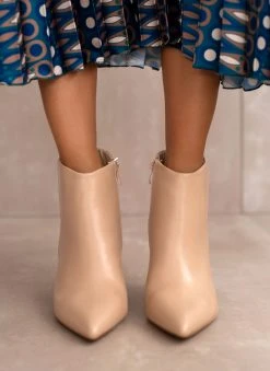 The Fashion Project Μποτάκια αστραγάλου με λεπτό τακούνι - Nude